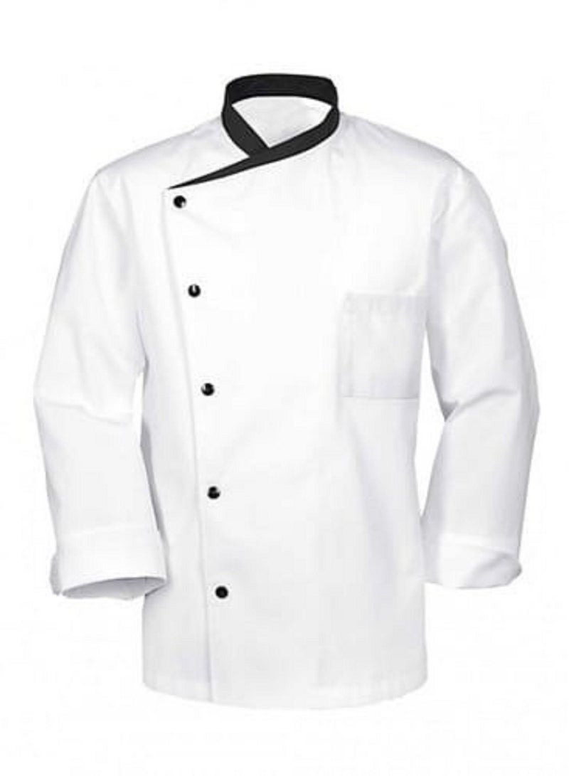 2020uniforms Professional Chef Jacket white with black collar