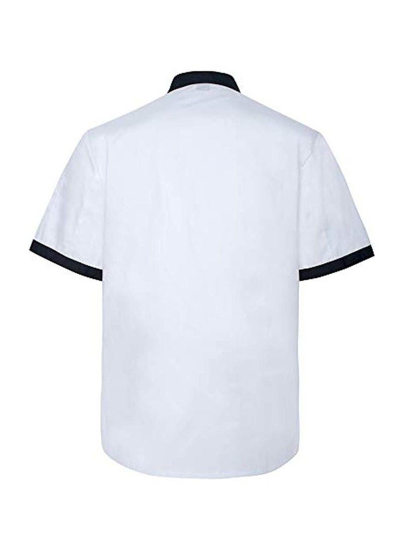 Short Sleeve Chef Jacket Chiffon White