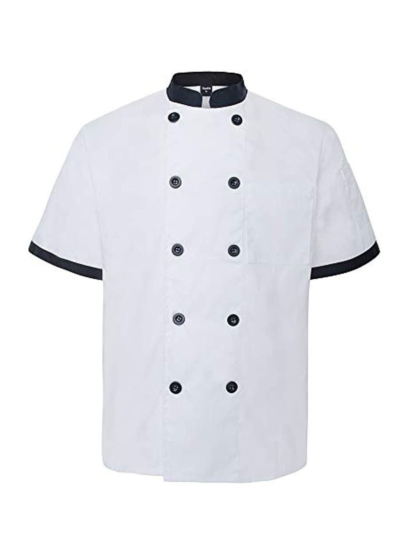 Short Sleeve Chef Jacket Chiffon White