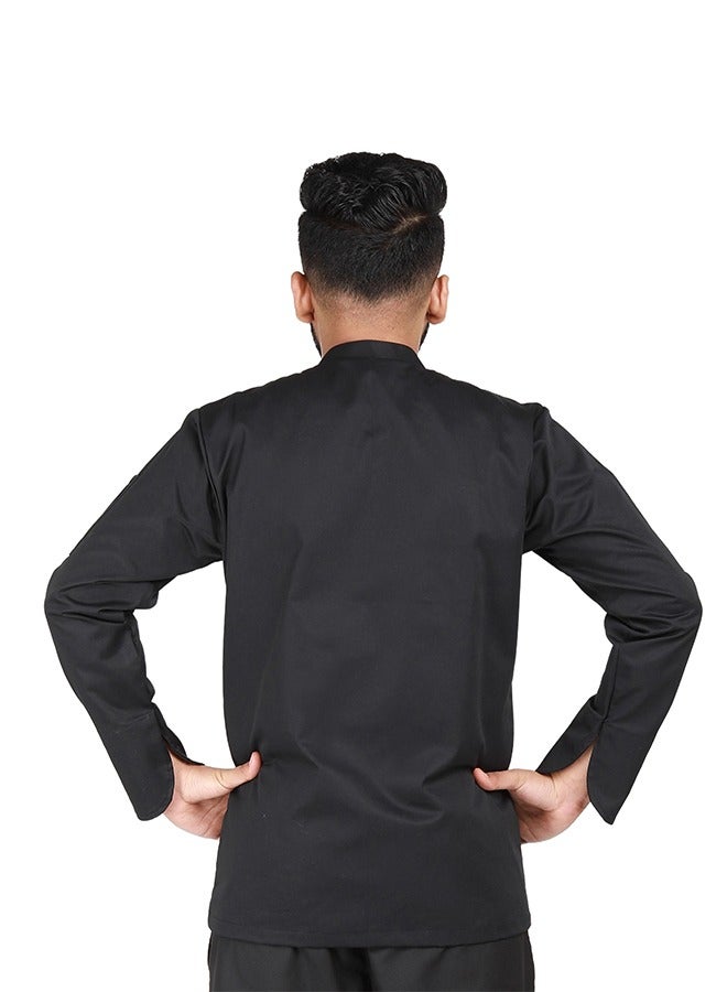 YANEK Chef Jacket Coat Long Sleeve with Snap Buttons made from Breathable Twill Cotton with Sleeve Pocket | For Restaurant, Cafe, Bakery, Home Kitchens | Wash and Wear Durable Fabric