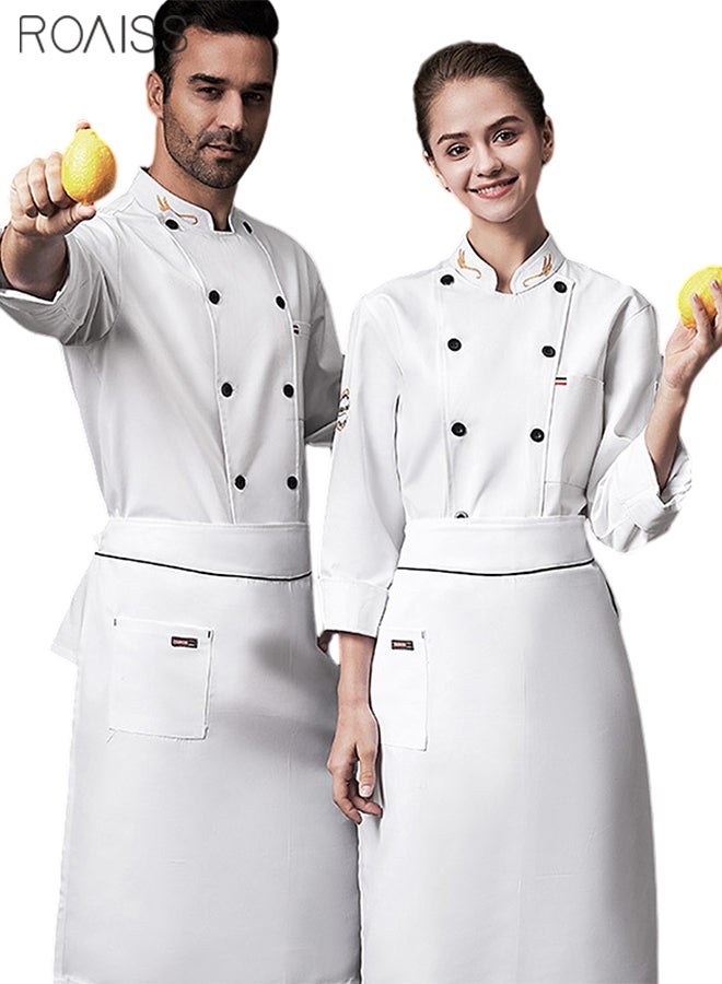 Fashionable Uniforms Spring Fall Kitchen Uniform Long Sleeve in Breathable Polyester Fabric, Chef Workwear Decent Tailoring