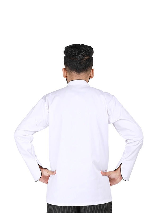 Chef jacket coat with black pearl buttons, breathable cotton, washable and wearable, durable