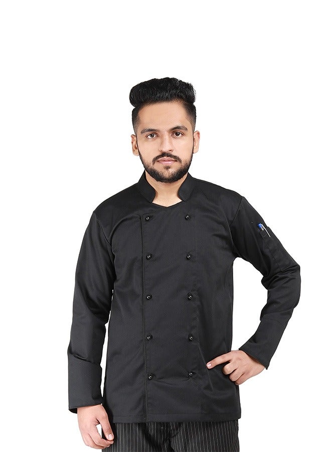 Chef jacket coat with black pearl buttons breathable cotton washable and wearable durable