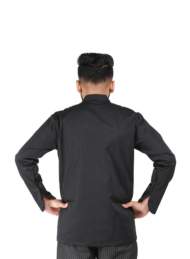 Chef jacket coat with black pearl buttons breathable cotton washable and wearable durable