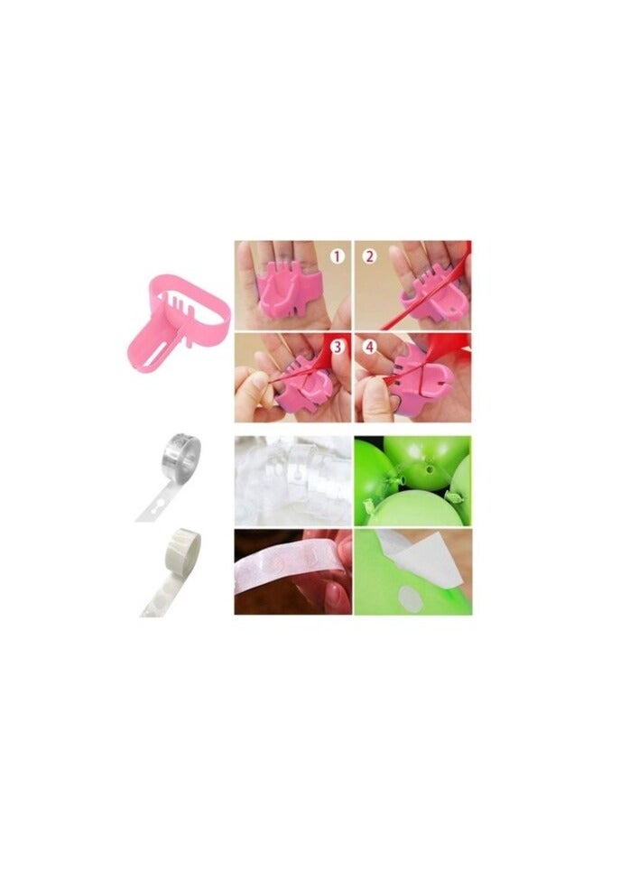 Tropical Arch Garland Kit, Green Hot Pink Confetti Latex Balloons Palm Leaves for Hawaii Flamingo Birthday Baby Shower Wedding Party Decorations Supplies (109pcs)