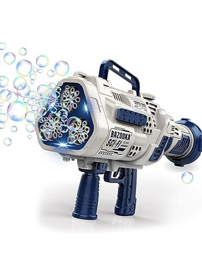 Bubble Gun Machine- 24 Hole LED Lights- Attachable Bubble Solution- Rechargeable- Bubble Maker for Parties- Weddings- Indoor & Outdoor Play