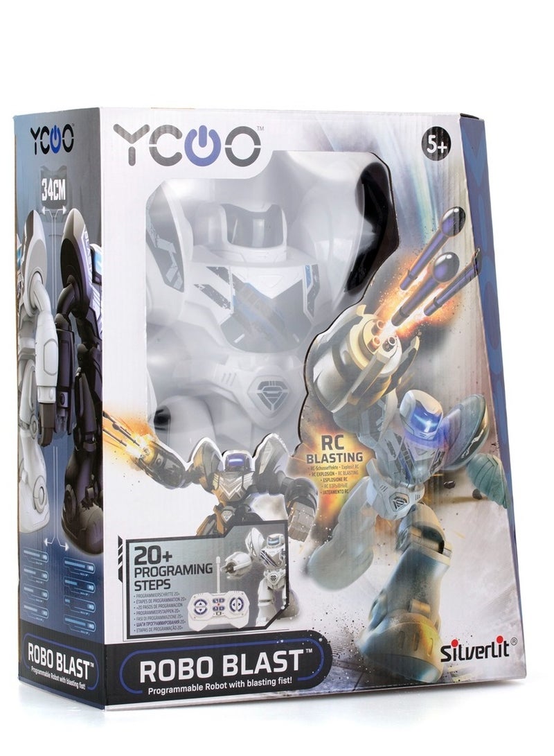 Silverlit YCOO Programmable Robot Toy 34cm Tall, LED Face WHITE for Ages 5+