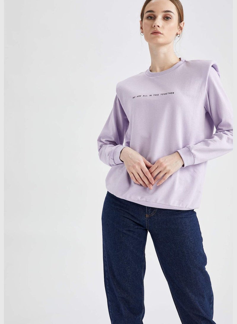 Relax Fit Sweat Tunic With Shoulderpads