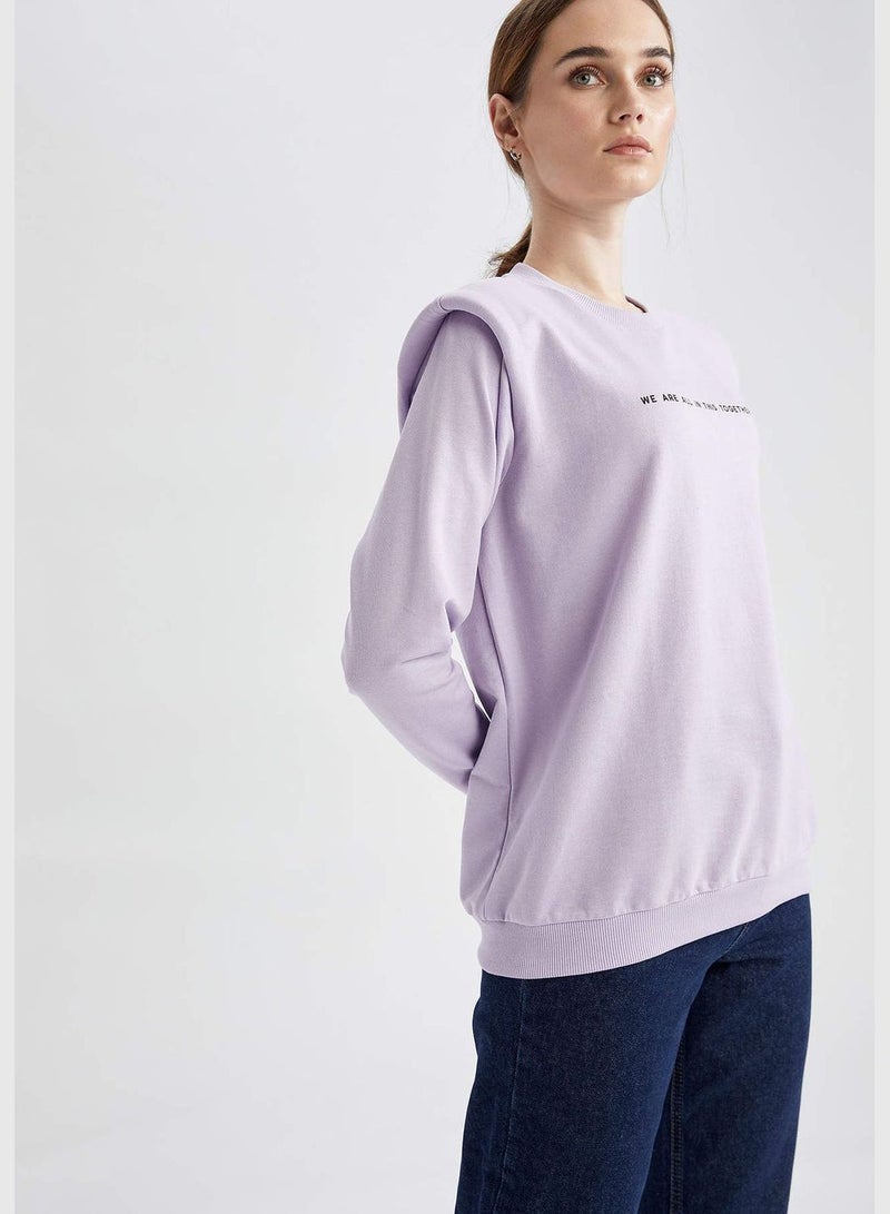 Relax Fit Sweat Tunic With Shoulderpads