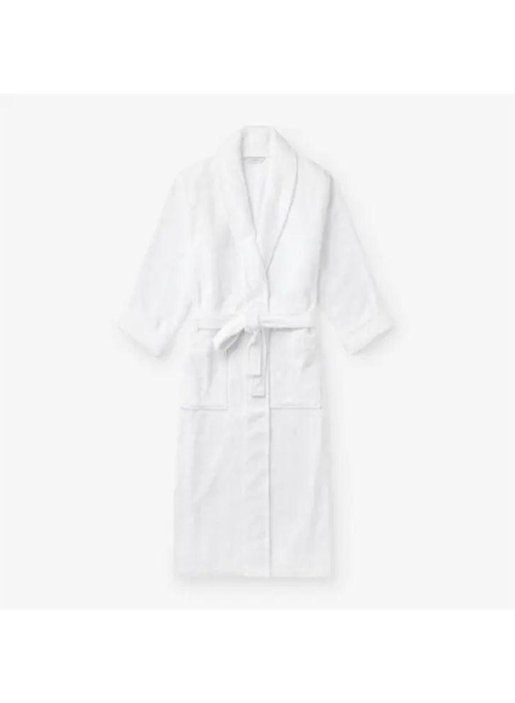 Iris(White) Premium Adult Bathrobe(Set of 1) Terry Cotton, Highly Absorbent and Quick dry, Hotel and Spa Quality Bathrobe-450Gsm