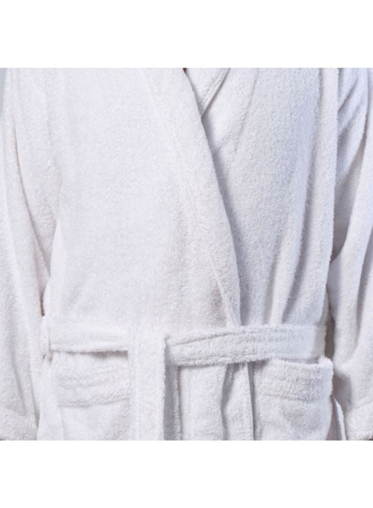 Iris(White) Premium Adult Bathrobe(Set of 1) Terry Cotton, Highly Absorbent and Quick dry, Hotel and Spa Quality Bathrobe-450Gsm