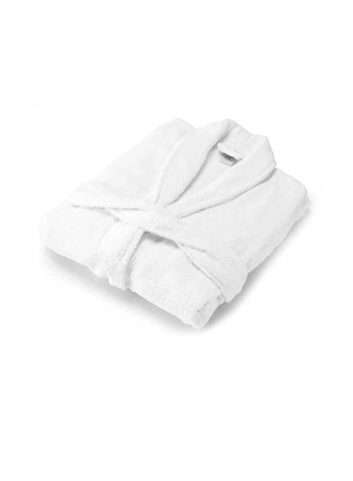 Iris(White) Premium Adult Bathrobe(Set of 1) Terry Cotton, Highly Absorbent and Quick dry, Hotel and Spa Quality Bathrobe-450Gsm