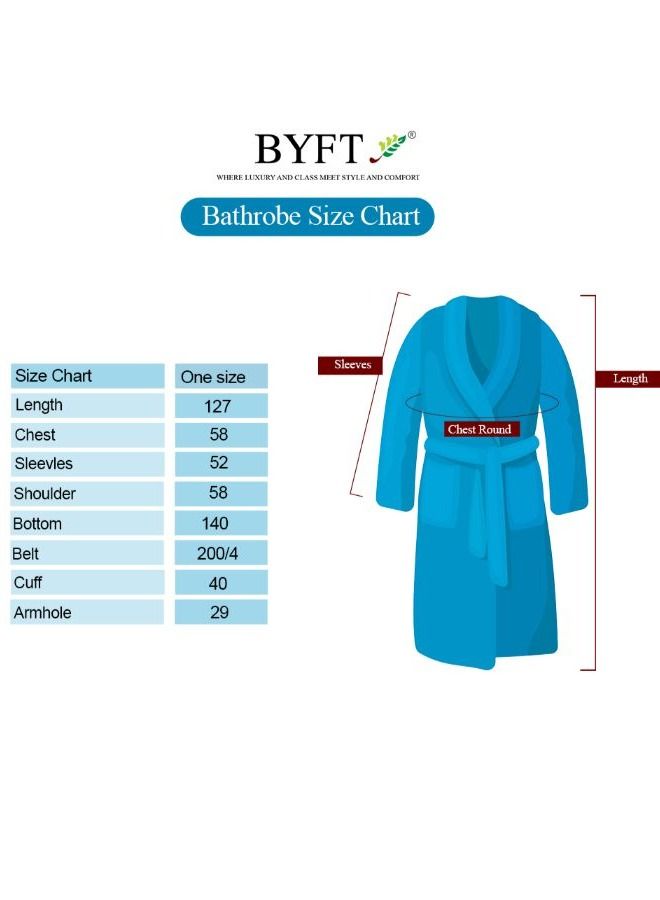 Daffodil (Light Blue) Premium Unisex Bathrobe, 100% Terry Cotton, Highly Absorbent and Quick dry, Hotel and Spa Quality Bathrobe for Men and Women-400 GSM