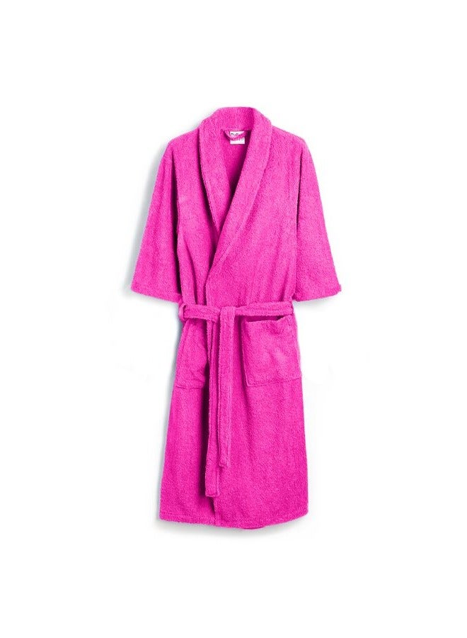 Daffodil(Fuchsia Pink) Premium Unisex Bathrobe, Terry Cotton, Highly Absorbent and Quick dry, Hotel and Spa Quality Bathrobe for Men and Women-400Gsm