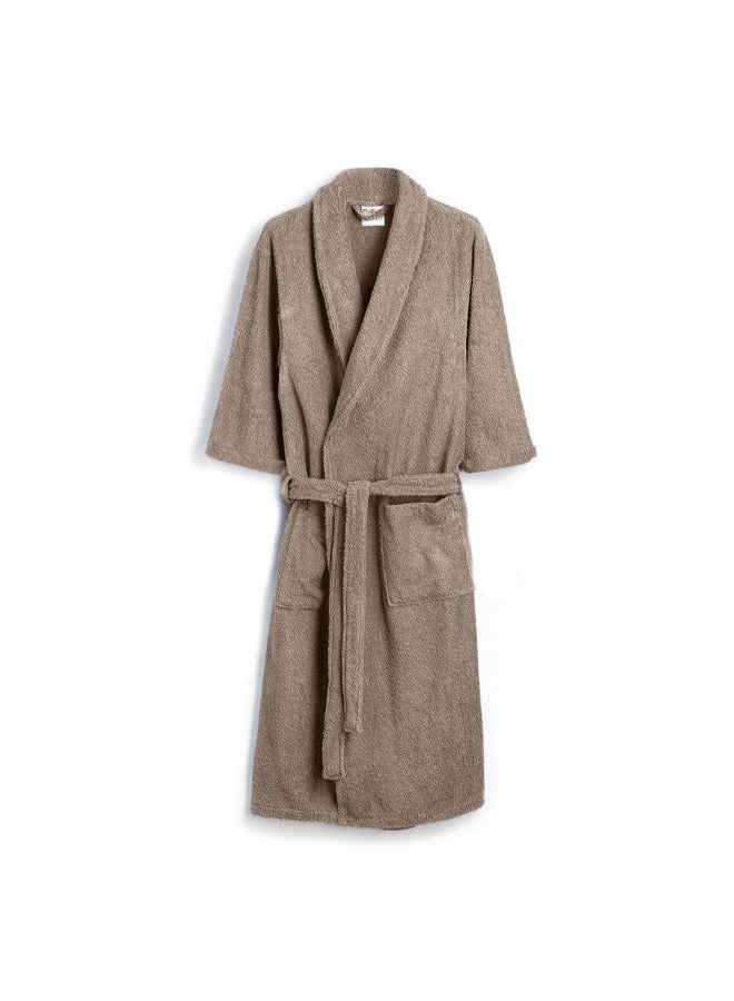 Daffodil (Beige) Premium Unisex Bathrobe, 100% Terry Cotton, Highly Absorbent and Quick dry, Hotel and Spa Quality Bathrobe for Men and Women -400 Gsm