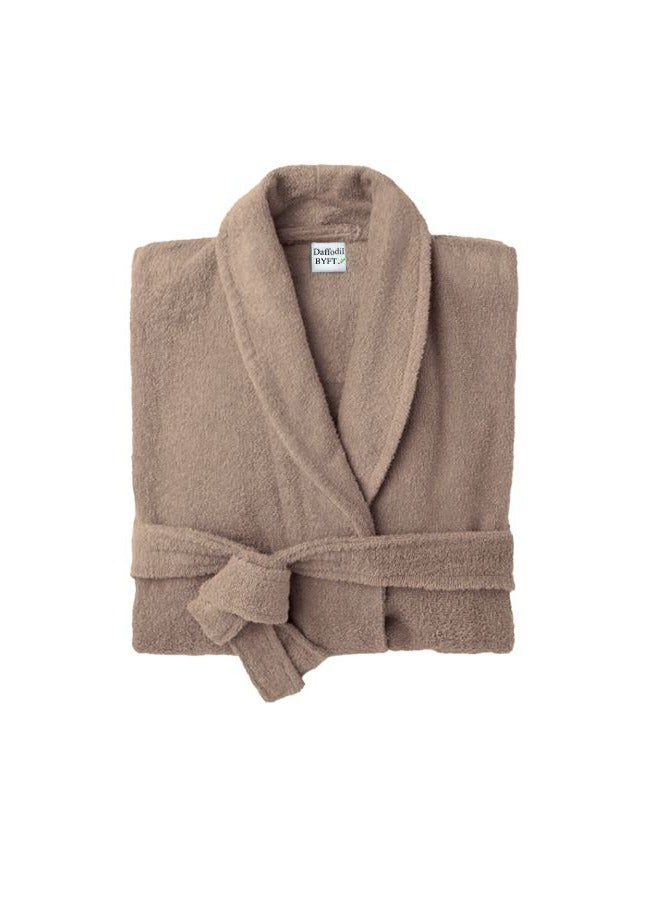 Daffodil (Beige) Premium Unisex Bathrobe, 100% Terry Cotton, Highly Absorbent and Quick dry, Hotel and Spa Quality Bathrobe for Men and Women -400 Gsm