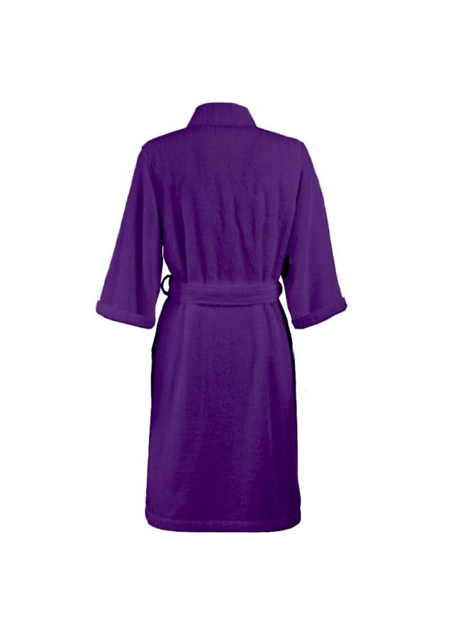 Daffodil (Purple) Premium Unisex Bathrobe, 100% Terry Cotton, Highly Absorbent and Quick dry, Hotel and Spa Quality Bathrobe for Men and Women-400 Gsm