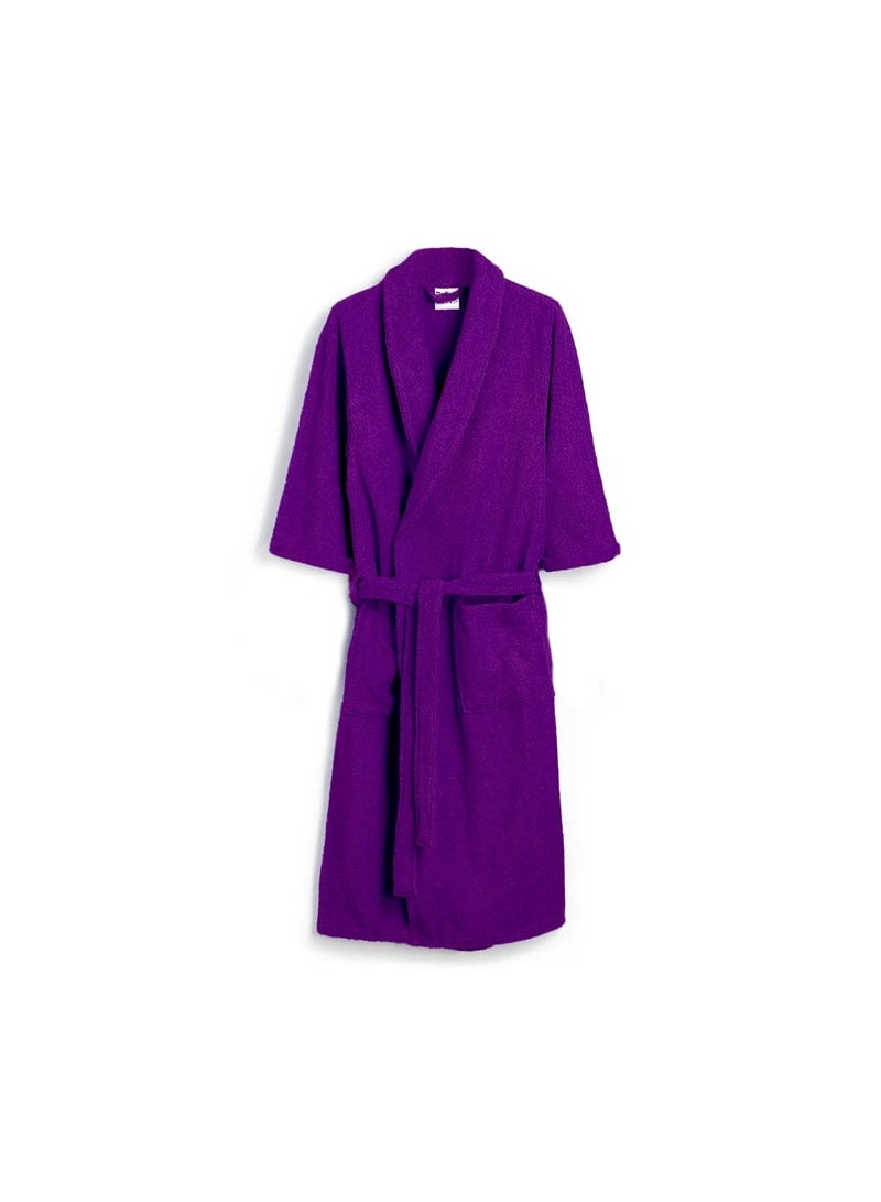 Daffodil (Purple) Premium Unisex Bathrobe, 100% Terry Cotton, Highly Absorbent and Quick dry, Hotel and Spa Quality Bathrobe for Men and Women-400 Gsm