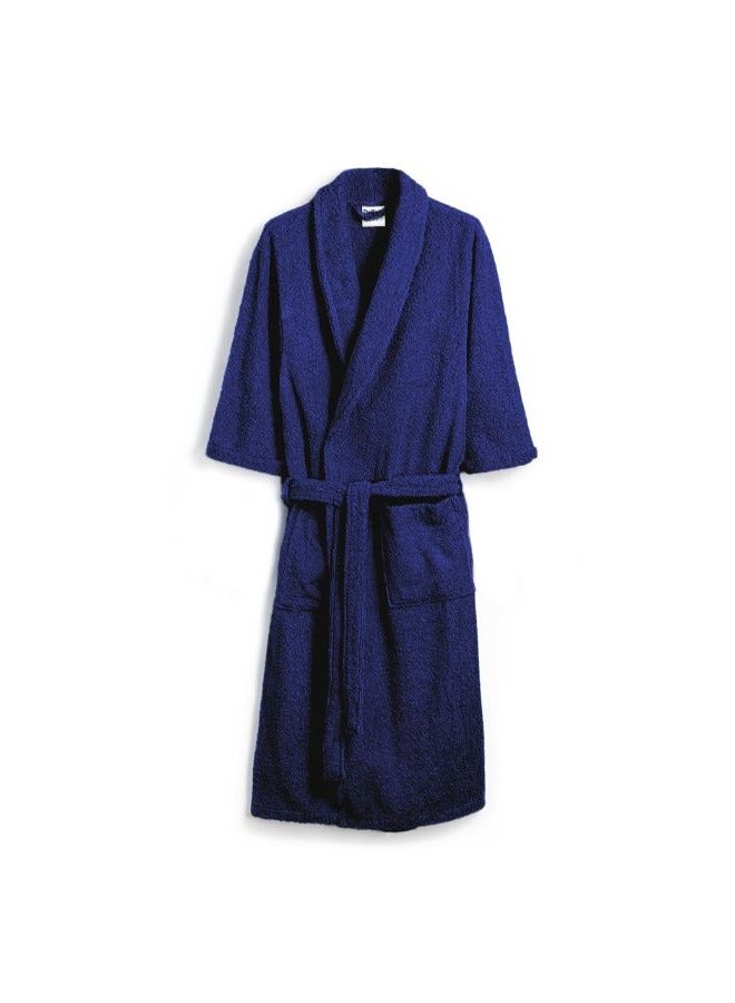 Daffodil Navy Blue Premium Unisex Bathrobe, Terry Cotton, Highly Absorbent and Quick dry, Hotel and Spa Quality Bathrobe for Men and Women-400Gsm