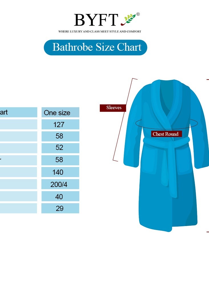 Daffodil Navy Blue Premium Unisex Bathrobe, Terry Cotton, Highly Absorbent and Quick dry, Hotel and Spa Quality Bathrobe for Men and Women-400Gsm