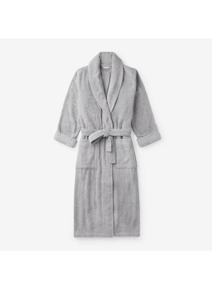 Iris(Grey) Premium Adult Bathrobe(Set of 1) Terry Cotton, Highly Absorbent and Quick dry, Hotel and Spa Quality Bathrobe-450Gsm