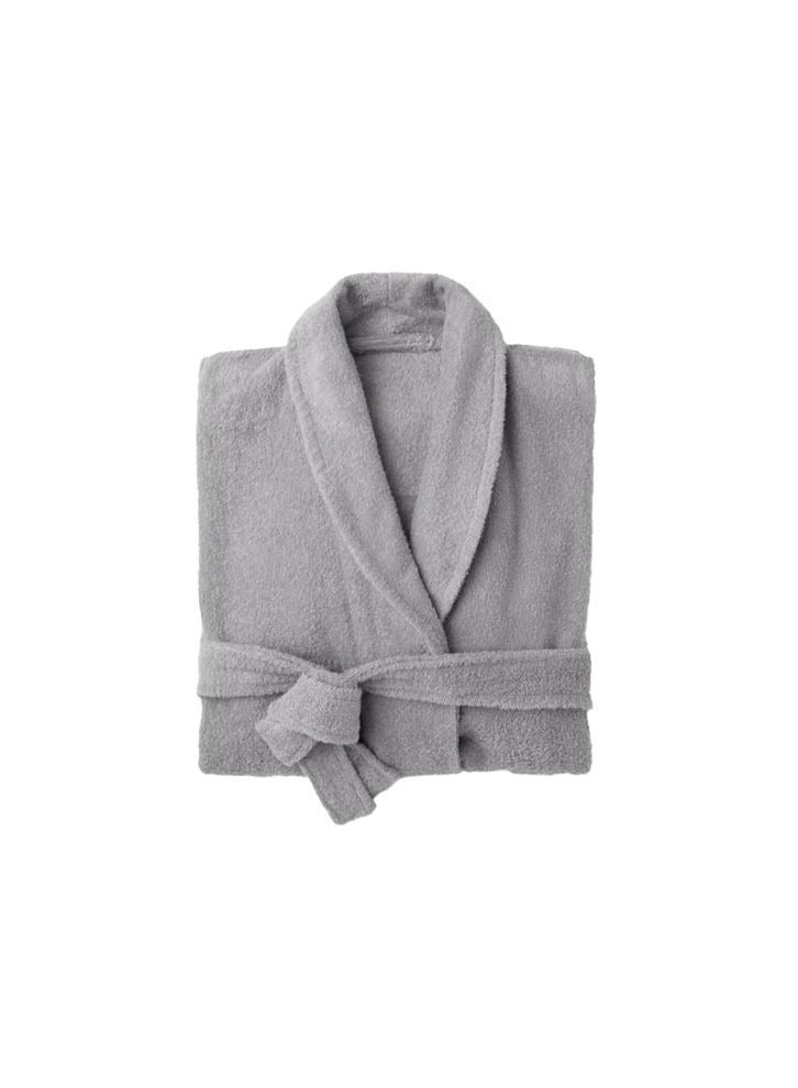 Iris(Grey) Premium Adult Bathrobe(Set of 1) Terry Cotton, Highly Absorbent and Quick dry, Hotel and Spa Quality Bathrobe-450Gsm