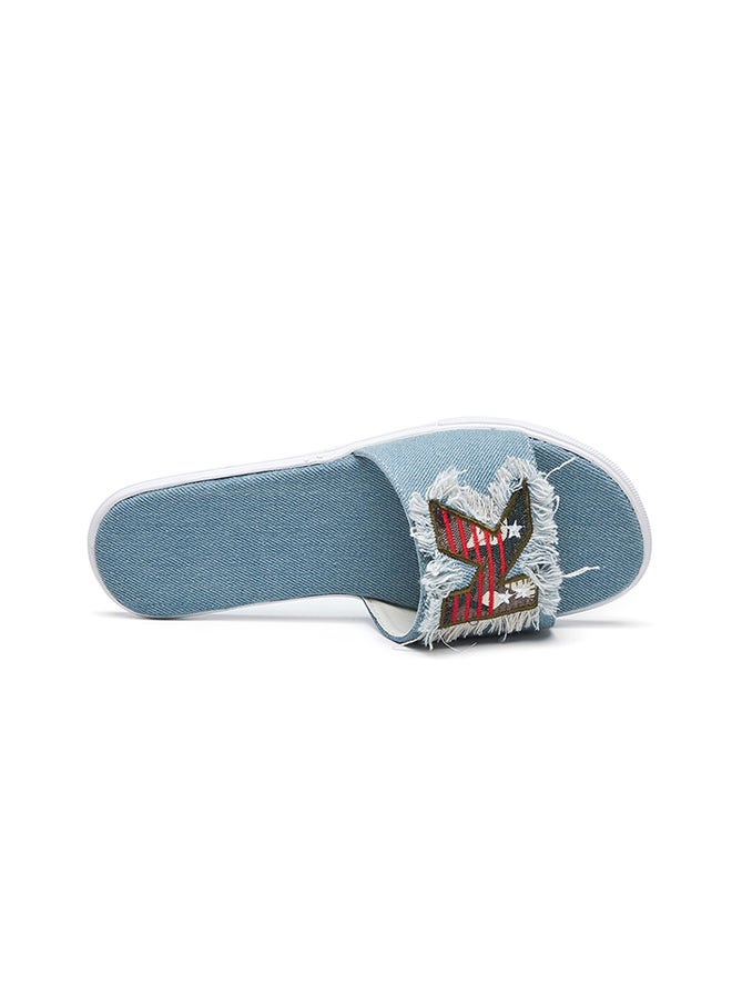 Applique Chic Slides Blue