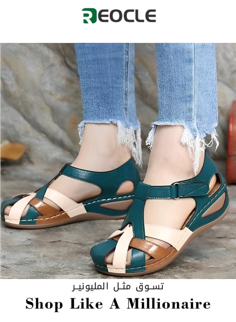 Women's Sandals Wedge Shoes Comfortable Ankle Strap Closed Toe Summer Platform Sandals Casual Outdoor Wedges Fisherman Sandal