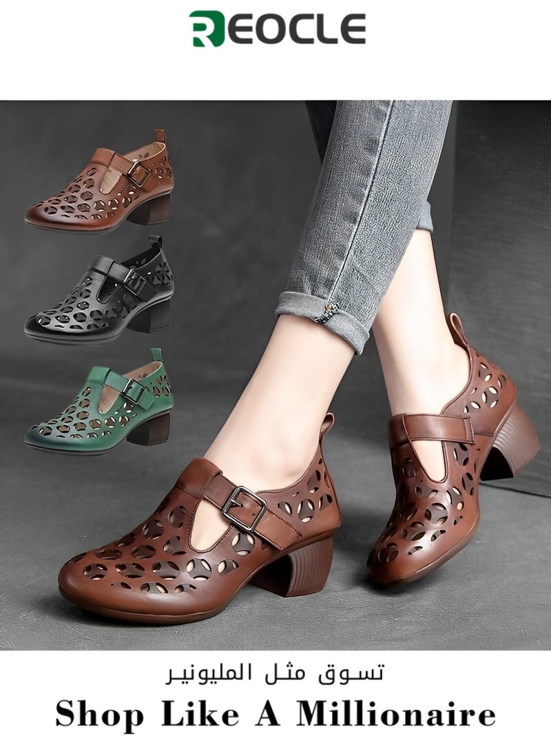 Women's Mules Sandals Slip on Casual Shoes Comfortable Closed Toe Dressy Wedge Mule Breathable Wedge Sandals Summer Sandals for Walking