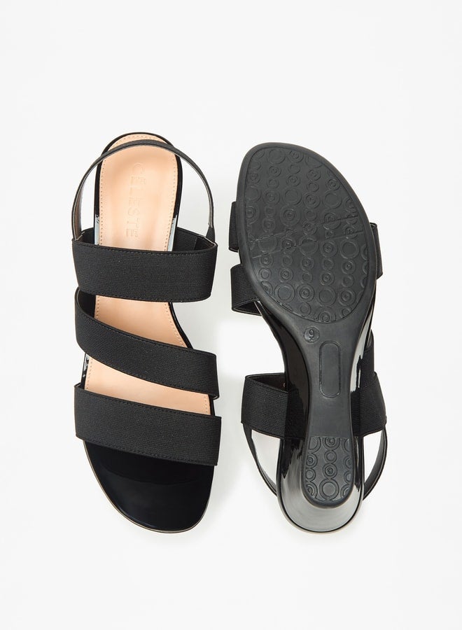 Women's Strappy Slip-On Sandals with Wedge Heels