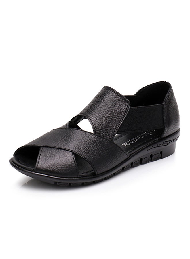 Leather Casual Sandle Black