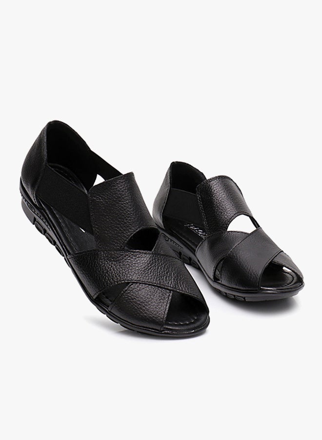 Leather Casual Sandle Black