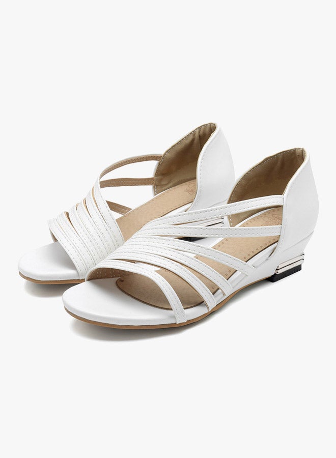 Kitten Heel Flat Shoe White