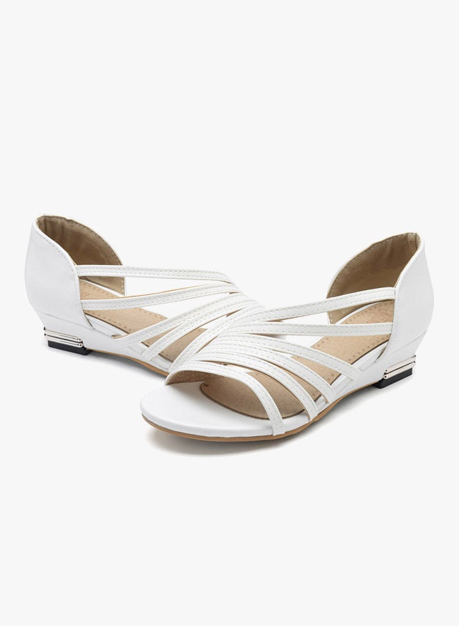 Kitten Heel Flat Shoe White