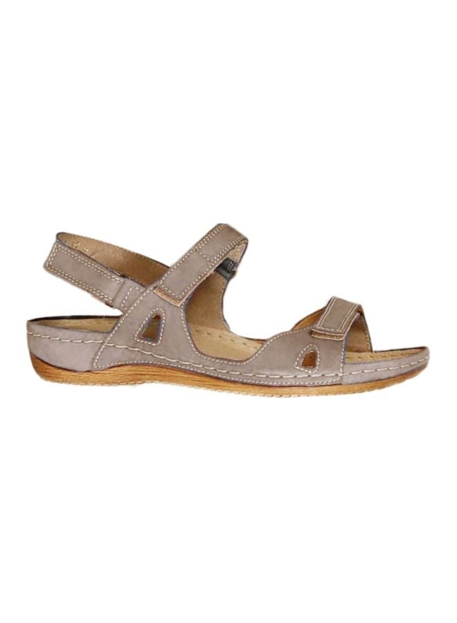 Double Strap Casual Sandals Grey/Beige