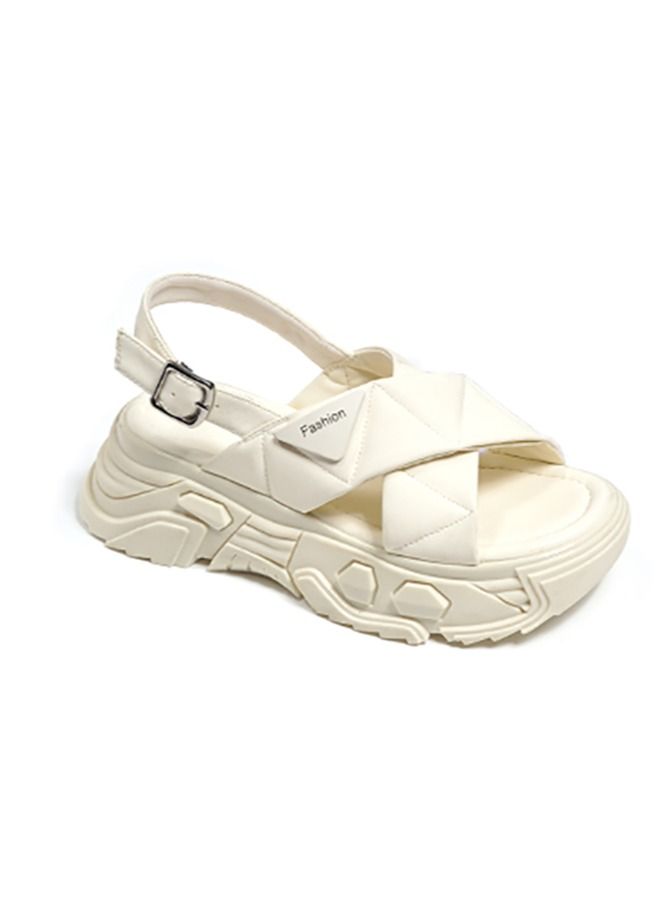 Women Summer Fashion PU Leather Platform White Sandal