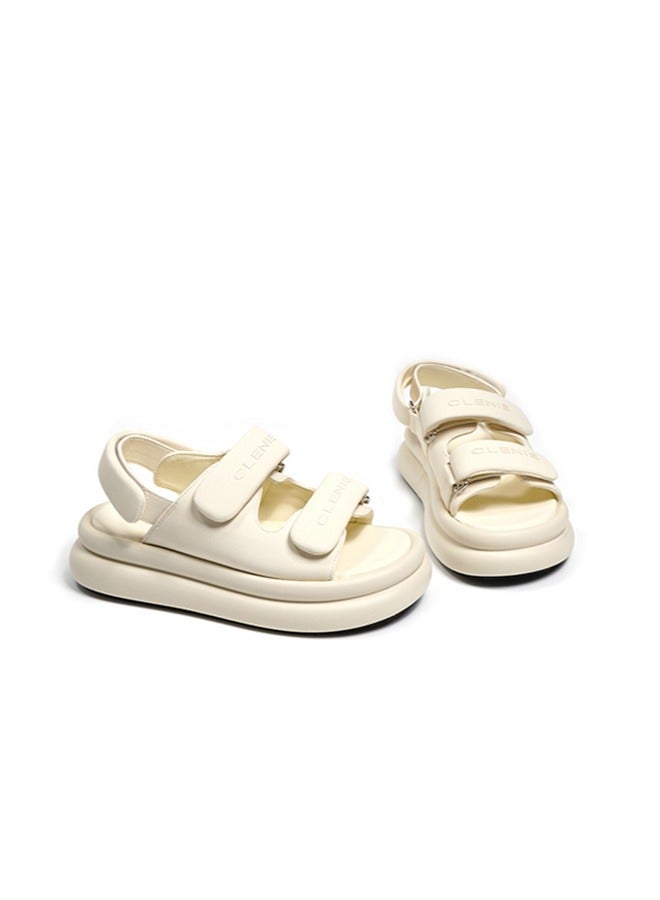 Women Summer Fashion PU Leather Platform White Sandal