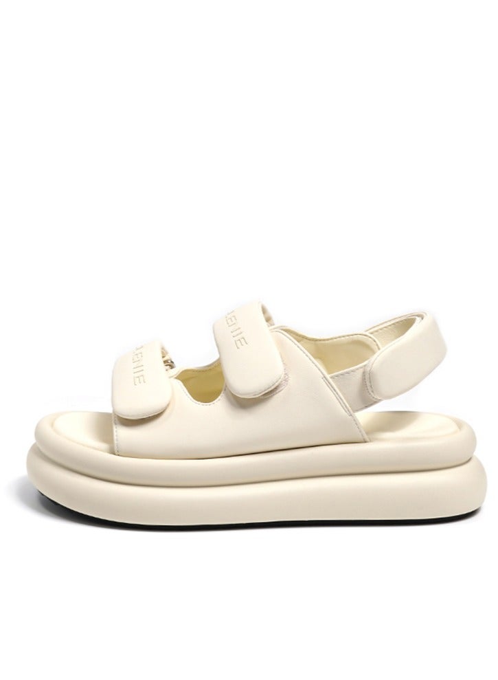 Women Summer Fashion PU Leather Platform White Sandal