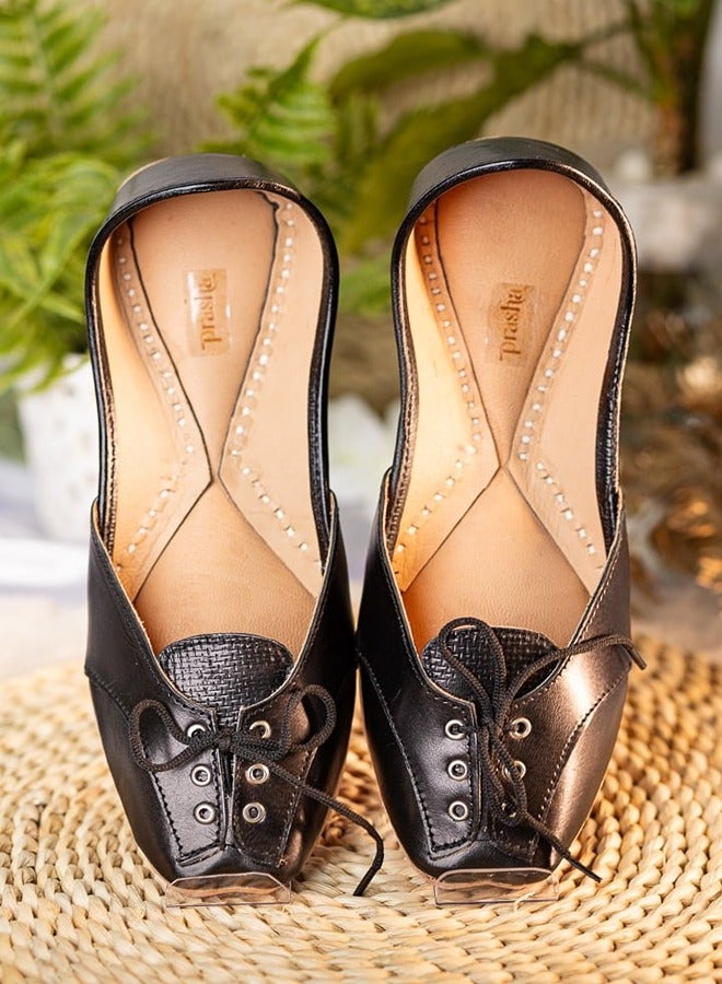 Women Black Formal Lace Flat