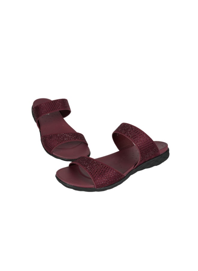 092-2579 Michelle Morgan Ladies Flat Sandals  814RJ082 Maroon