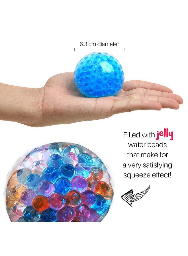 3 Set Water Beads Stress Relief Squeezing Balls For Kids And Adults: Best Calming Tool To Relieve Anxiety, Vent Mood And Improve Focus, Soft Novelty Hand Grip Pressure Ball (Beads Balls Bgc)