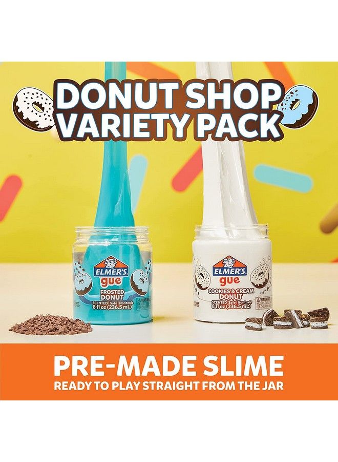 Gue Premade Donut Shop Variety Pack Scented Includes Fluffy Glossy Blue Slime Addins 2 Count