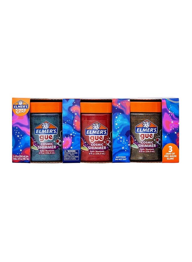 Gue Premade Slime Cosmic Shimmer Glitter Slime Variety Pack 3 Count