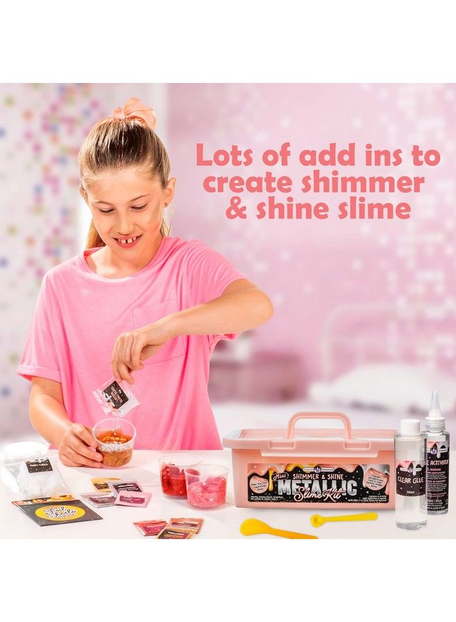 Mini Metallic Shimmer And Shine Slime Kit For Girls Amazing Slime Making Kit For Girls Age 1012 To Create Metallic Gold Slime