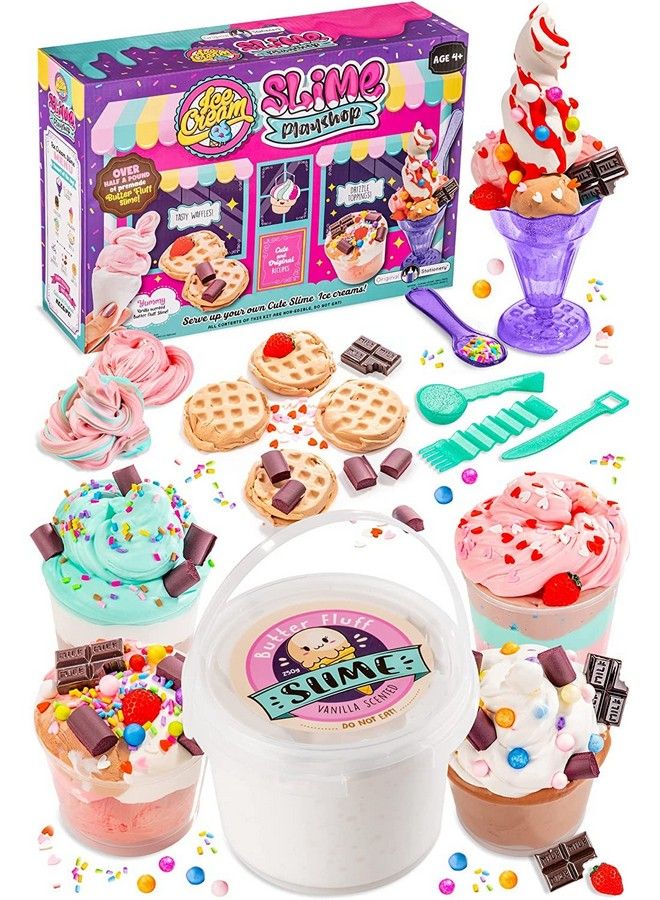 Ice Cream Slime Playshop Ice Cream Slime Kit To Make Fun Slime Ice Cream Toys Pink Slime & Sweet Slime Waffle Great Gift Idea