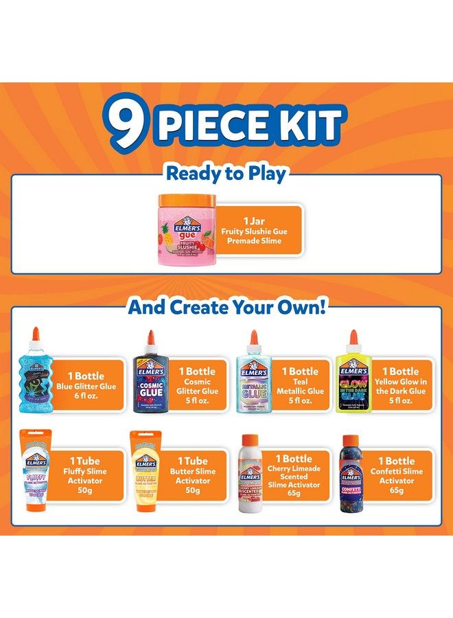 Allstar Slime Kit Includes Liquid Glue Slime Activator And Premade Slime 9 Count