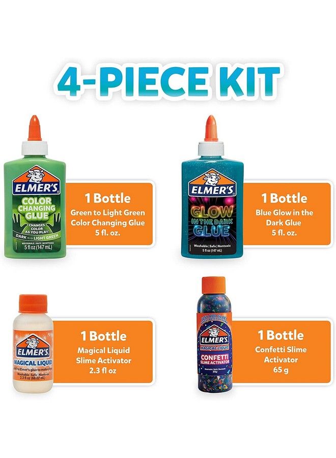 Elmer’S Glue Slime Kit Dinosaur Night Makes Color Changing And Glow In The Dark Slime Includes Liquid Glue And Slime Activator 4 Count