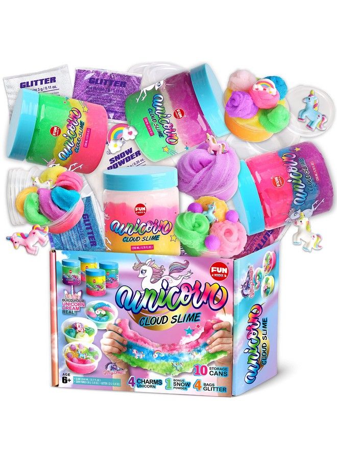 35.16 Fl Oz Cloud Unicorn Slime For Girls Funkidz 1040 Ml Fluffy Rainbow Slime Pack Premade Slime Toy Gifts For Kids 68