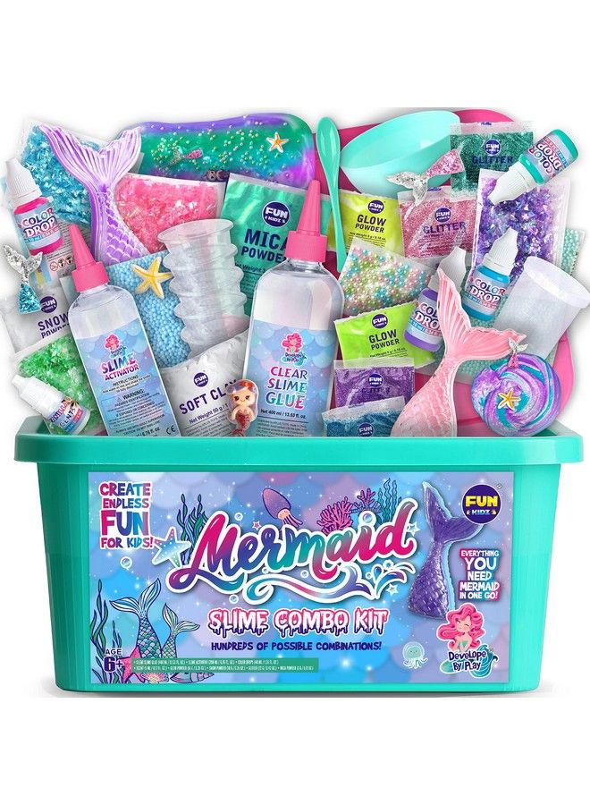 Mermaid Slime Kit For Girls Funkidz Shimmer Slime Making Kit For Kids Ages 810 1012 Diy Fluffy Glitter Slime Mermaid Gifts