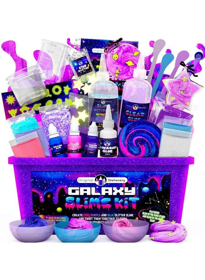 Galaxy Slime Kit Fun Slime Set With Glow In The Dark Stickers Dark Powder To Make Glitter & Galactic Slime!